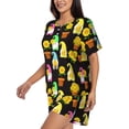 thumbnail image 2 of Haiem Gnomes With Sunflowers Pattern Pajama Set for Women 2 Piece Lounge Set Short Sleeve Tops and Shorts Soft Sleepwear-Medium, 2 of 7