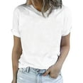 thumbnail image 3 of Enwejyy Womens Summer Casual Cotton Solid Color Short Sleeve Round Neck Basic T-Shirts, 3 of 4