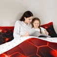 thumbnail image 5 of Homewish Geometric Honeycomb 3 Pieces Queen Comforter Set for Teens Boys Girls,Abstract Gradient Hexagon Ultra Soft Bedding Sets,Black Red Bedding Comforter Set Breathable,Lightweight Room Decor, 5 of 8