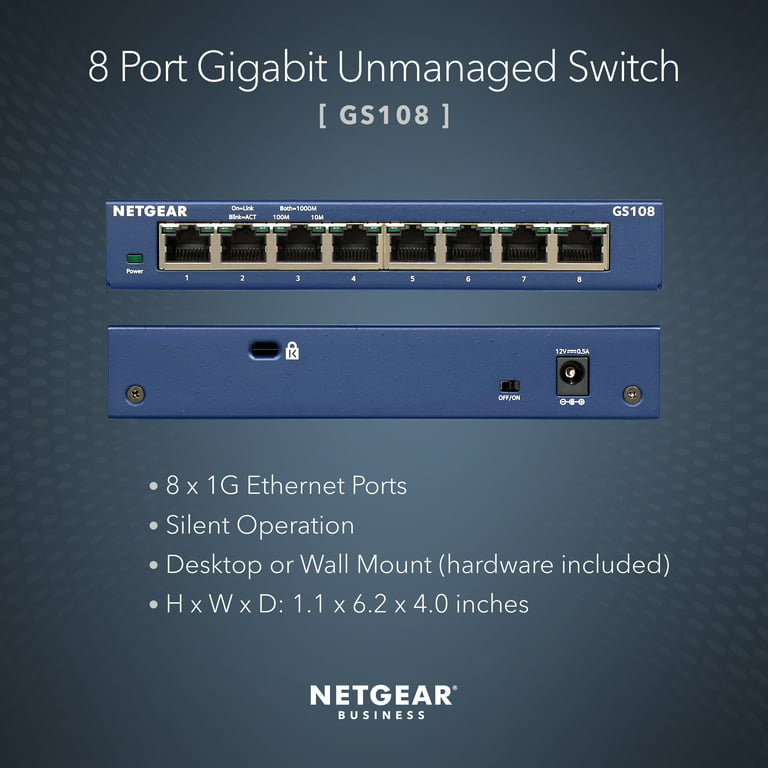 Netgear GS108E - Switch Gigabit ProSafe Plus 8 ports - Switch - LDLC
