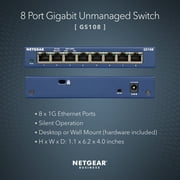NETGEAR - 8-Port Gigabit Ethernet Unmanaged Switch (GS108)