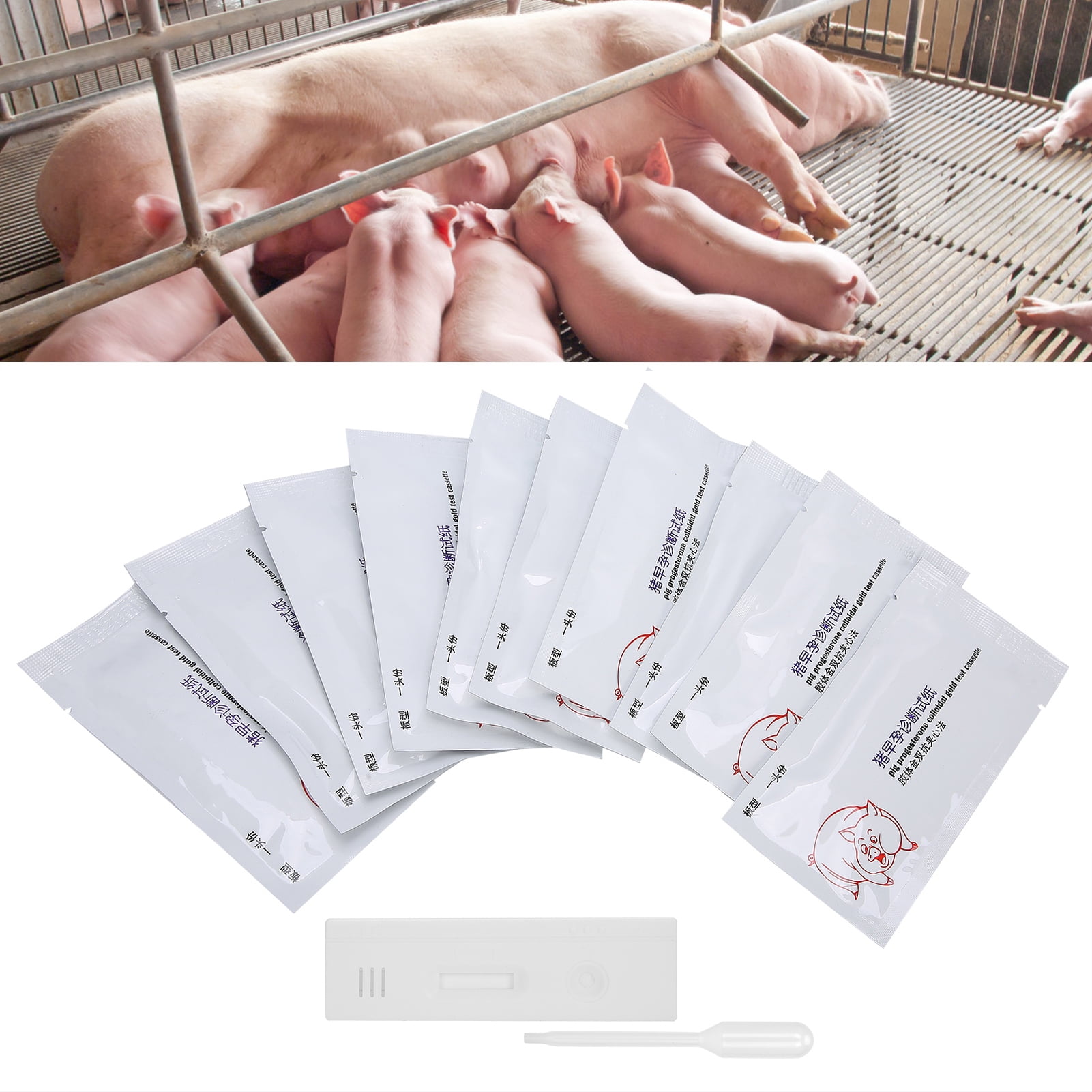 EBTOOLS 10x Livestocks Pig Pregnancy Test Strip Early Pregnant Detection Testing Supply