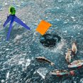 thumbnail image 3 of Caña invierno plegable con punta hacia arriba con poste indicador de asta de bandera, accesorios invierno Baoblaze Bandera marcadora de pesca en hielo, 3 of 8