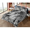 thumbnail image 4 of Retro Sheet Set, Struggling Nymph Octopus Seashell Horse in Lunettert Bologna, Fitted and Flat Sheet with Pillowcases Bedding Accent 4 Piece Set, Full, Grey, by Ambesonne, 4 of 5