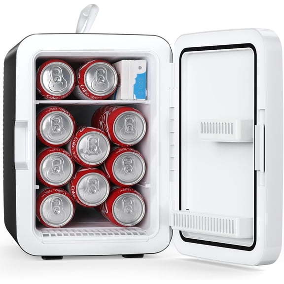 Havato 10L Portable Personal Mini Refrigerator, Compact Mini Fridge, 2.6 Gal  with AC/DC Adapters for Beverage, Makeup, Black