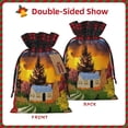 thumbnail image 2 of KLL Fall Village Scenery for Christmas Gift Bag,Christmas Burlap Goody Gift Bags with Plaid Drawstrings for Xmas Presents Holiday Party Favor Treats Candy-Black, 2 of 8