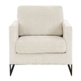thumbnail image 6 of LeisureMod Geometric Accent Chair Upholstered Side Armchair with Black Stainless-Steel Base for Office, Living Room, Lounges Lincoln Series in Grey, 6 of 10