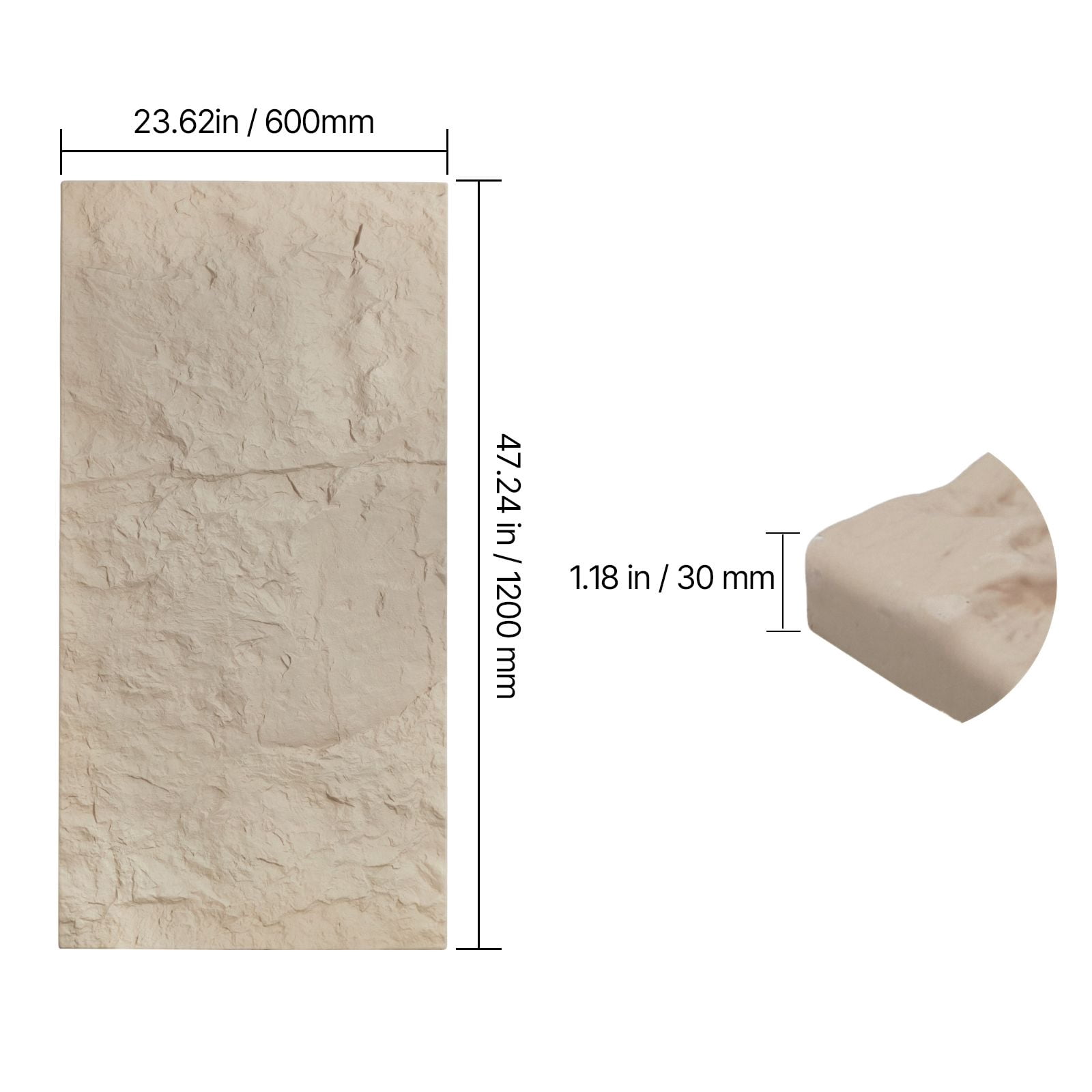 3D Wall Panels, 4 Pack 48 x 24 in PU Natural Stone Imitation Wall Art Tiles, 32 Sq.Ft Coverage Accent Wall Panel, Interior Home Decor for Ceiling, Bedroom, Living & Gaming Room, Stone Yellow