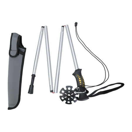 FEAMOS Folding Alumimum Alloy Wading Staff Light Weight Fly Fishing Stick Rod With Pouches Outdoor Hiking Fishing Accessories