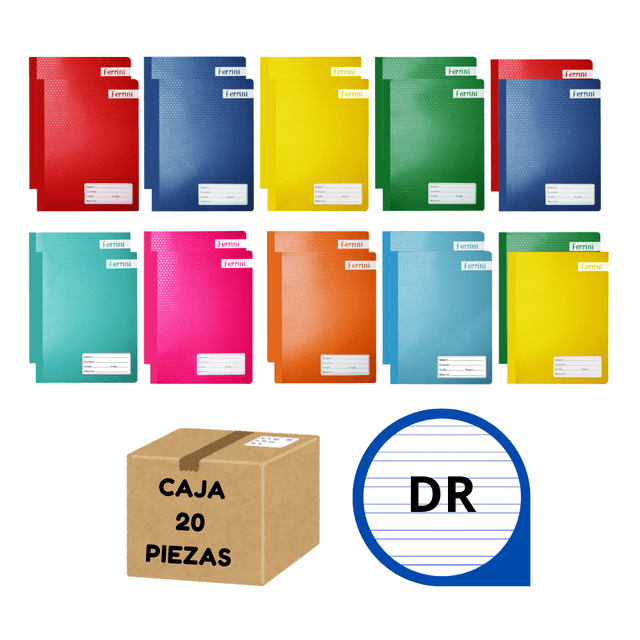 Cuaderno Profesional Cosido Ferrini 100 H Doble Raya Caja 20 Piezas