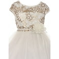 thumbnail image 2 of Little Girls Elegant Cap Sleeve Sequin Pageant Easter Wedding Flower Girl Dress Off White 4 (2J1K1S6), 2 of 4
