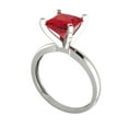 thumbnail image 2 of 2 ct Princess Cut Simulated Ruby Solitaire 14K White Gold Womens Engagement Ring, 2 of 5