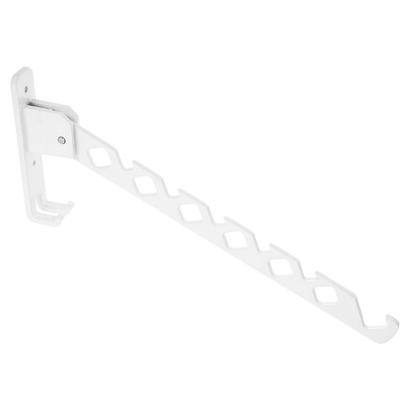 KALLORY Folding Wall Mounted Laundry Rack Metal Clothes Drying Stand Pearl White 1Set 13.36X5.11X1.06In