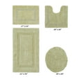 thumbnail image 2 of Better Trends Bathroom Rugs 4 Piece Set 100% Cotton Soft Seat Covers, Water Absorbent, Reversible, Machine Washable for Bathroom Decor Toilet Base Contour, Lid Cover Sage Lux Collection, 2 of 4