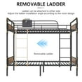 thumbnail image 6 of Alohappy Twin Over Twin Bunk Bed, Convertible Twin Bunk Beds Into 2 Individual Bed, Removable Ladder & Safety Guard Rail for Kids, Modern Industrial Style, Easy Assembly, No Box Spring Needed (Brown), 6 of 10