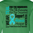 thumbnail image 4 of Inktastic Ovarian Cancer I Wear Teal Ribbon Tribute Long Sleeve T-Shirt, 4 of 5