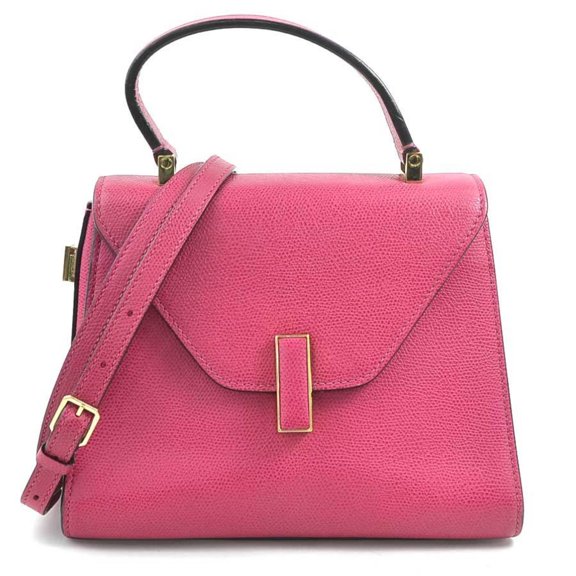 Pre-Owned Valextra Handbag Shoulder Bag Iside Mini Leather Magenta Women's 90105a