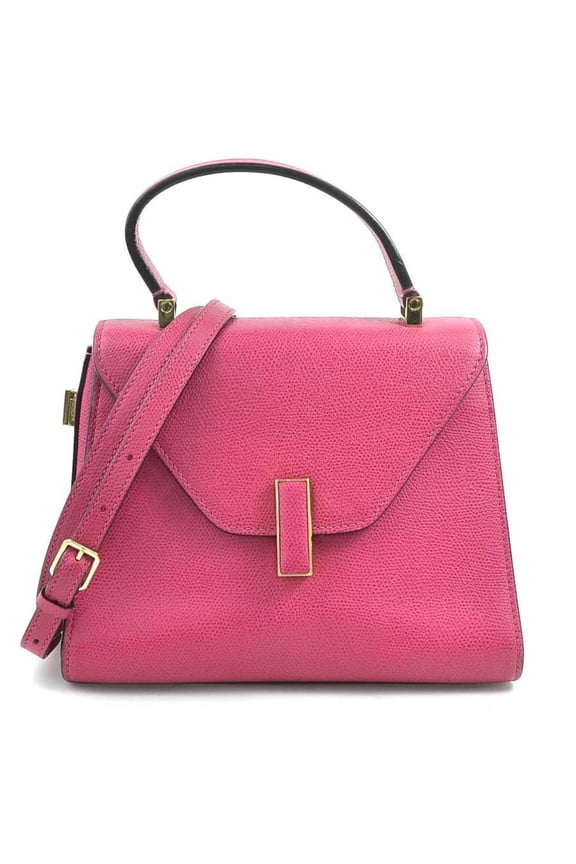 Pre-Owned Valextra Handbag Shoulder Bag Iside Mini Leather Magenta Women's 90105a