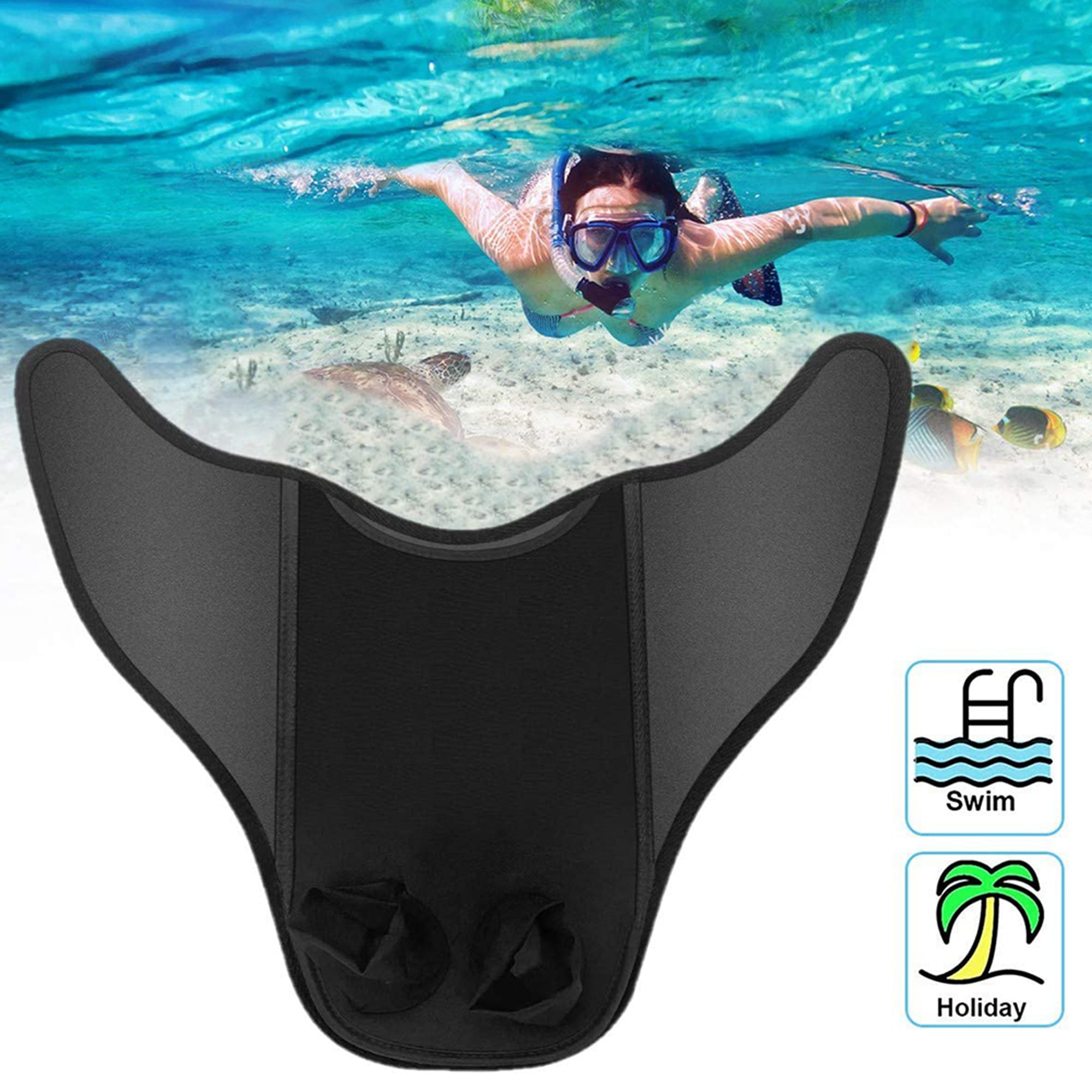 Kids Adult Mermaid Swimming Diving Monofin Swimmable Tails Fin Training Flipper 