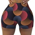 thumbnail image 2 of Picia Circular Stripes Printed Workout Shorts for Women Seamless Scrunch Butt Lifting High Waisted Yoga Gym Booty Running Moisture-wicking Short Pants-Small, 2 of 9