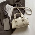 thumbnail image 3 of Bolso Mano Retro Hobo para Mujer Cruzado Cuero PU Diario () Blanco, 3 of 7