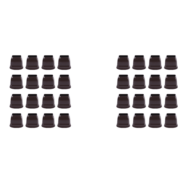 32 Pcs Brown Silicone Chair Leg Floor Protectors, Square Chair Leg Caps with Wrapped Felt, Fit: 0.75 Inch-1.0 Inch