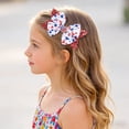 thumbnail image 2 of Zanarzt Baby Girl Hair Clips Childrens Bow Hair 4th of July Hair Bow Clips Double Layer 4th of July Bows for Hair White,3-12 Years, 2 of 6