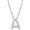 Silver, variant on Initial Letter A Necklace, Moissanite, 925 Sterling Silver, Sterling Silver