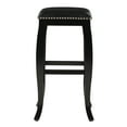 thumbnail image 3 of Linon San Francisco Backless Wood Bar Stool, 30" Seat Height, Black Finish with Black Fabric, 3 of 5