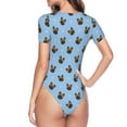 thumbnail image 3 of Uemuo french Bulldog Face Pattern Women's One Piece Short Sleeve Swimsuit Rash Guard Surfing Modest Quick-drying Swimsuit Beach Essentials-X-Large, 3 of 9