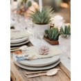 thumbnail image 5 of Blue Pumpkin Fall Cloth Napkins Set of 6 Reusable Dinner Napkins, Thanksgiving Eucalyptus Leaves Beige Cocktail Napkin Washable Table Napkins for Wedding/Holiday Party/Baby Shower 20"x20", 5 of 7