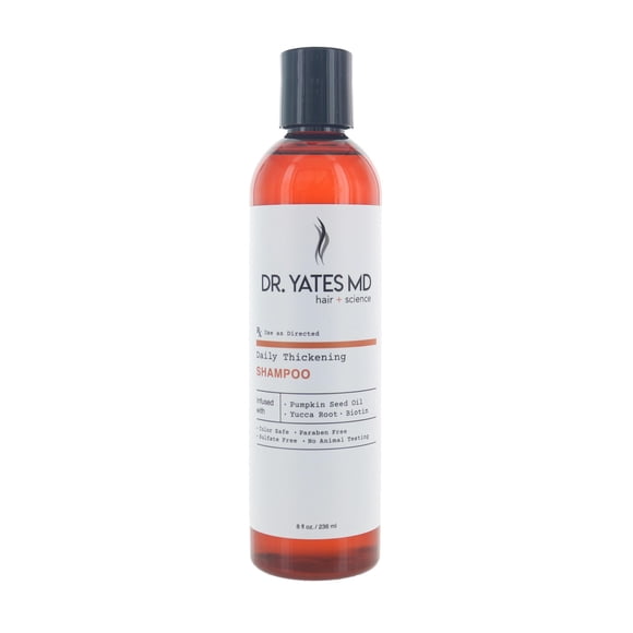 Dr. Yates MD Hair + Science Champú espesante diario agrega volumen y apoya la prevención de la pérdida de cabello para hombres y mujeres (8 onzas líquidas)