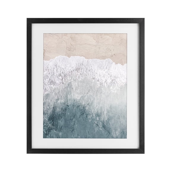 Stupell Industries Contemporary Beach Top Shore Black Framed Print Under Glass, 13 x 16, by Kim Allen