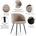 thumbnail image 7 of NORDICANA Accent Chairs Set of 2 Fuzzy Sherpa Dining Chairs with Barrel Back Faux Fur Armchairs Upholstered Black Metal Leg, Living Room Chairs (Light Brown), 7 of 7