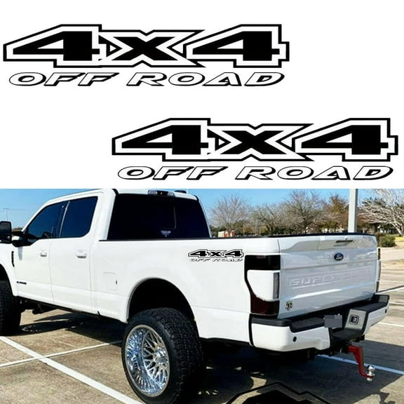 2pcs 4X4 Off Road Truck Bed Side Fender Vinyl Decal Sticker Pickup Truck Universal