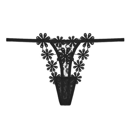 

ZMHEGW Tummy Control Underwear For Women Ladies Lace Low Waist Transparent Hollow Ultra Thin T Pants Women s Crotchless Panties