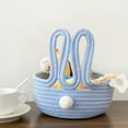 thumbnail image 6 of Yhmxh Easter Cute Woven Storage Basket with Bunny Ears, Baskets for Gifts Empty, Gift Baskets for Easter Eggs Christmas Birthday Baby Shower, Decorative Organizer Box for Baby Toy Pet, 6 of 7