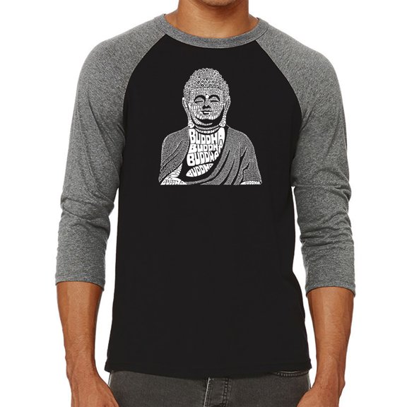 Men's Raglan Baseball Word Art T-shirt - Buddha