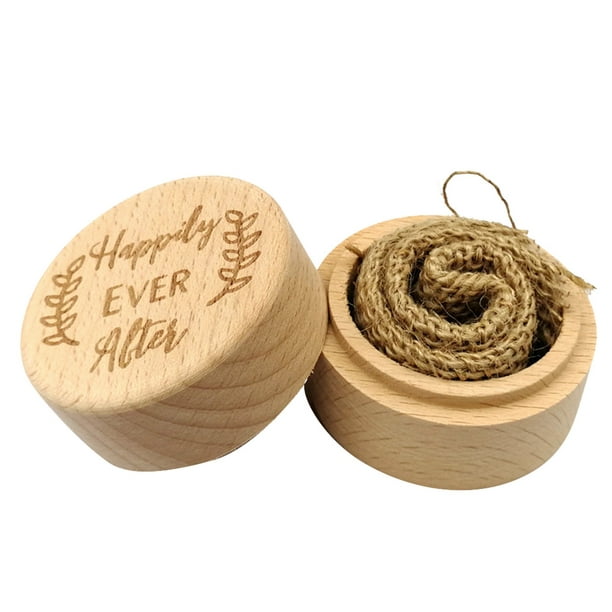 XZNGL Linge de Table Verres Chiffon de Nettoyage 1Pcs Personalized Retro Ring Box Wedding Valentines Wooden Holder Jewelry Box