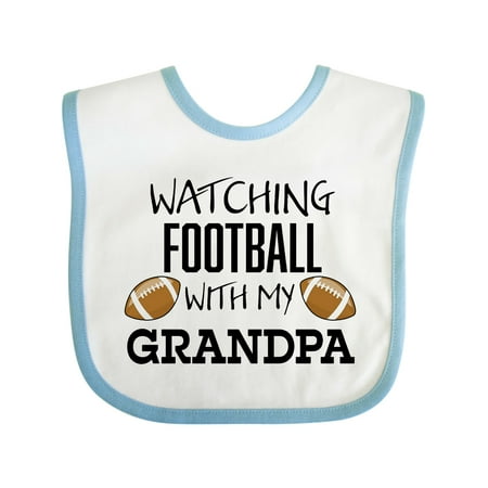 

Inktastic Watching Football with My Grandpa Gift Baby Boy or Baby Girl Bib