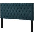 thumbnail image 3 of Contemporary Modern Urban Designer Bedroom King Size Tufted Headboard, Fabric, Navy Blue, 3 of 4