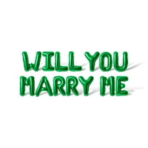 Letter Balloons - WILL YOU MARRY ME 16" Inch Alphabet Letters Foil Mylar Balloon Proposal or Valentine's Day Banner (Green)