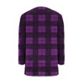 thumbnail image 5 of Ltctricy Women's Fluffy Oversized Sweatshirts Fuzzy Fleece Long Sleeve Crewneck Plaid Pullover Sweater Tops Plush Tunic Sweatshirts(Purple,XX-Large), 5 of 5