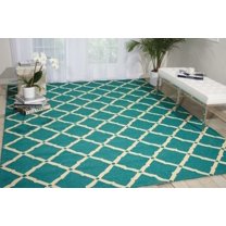 Nourison Portico Indoor/Outdoor Traditional Trellis Aqua 8' x 10'6" Area Rug, (8' x 11')