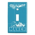 thumbnail image 1 of Maker Blueprint Design with Robot and Gears Plastic Wall Decor Toggle Light Switch Plate Cover, 1 of 3