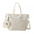 thumbnail image 2 of Milageto Tote Bag for Women Wear Resistant with Top Handles with Zipper Crossbody Bag Beige, 2 of 8