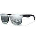 thumbnail image 5 of LINVO Oversized Trendy One-Piece Mirrored Lens Polarized Shades Fashion Silver Sunglasses for Men, 5 of 9