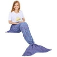 thumbnail image 1 of Couverture de Queue de sirène mettable, Toutes Les Saisons Chaude Couverture de lit canapé Couette Salon Sac de Couchage pour Enfants, écailles de Poisson, 140 x 60 cm - Violet Clair, 1 of 1