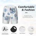 thumbnail image 5 of Fotbe Pale Blue Lotus Flowers Men’s Swim Trunks Quick Dry Swim Shorts Board Shorts with Mesh Lining-3X-Large, 5 of 9