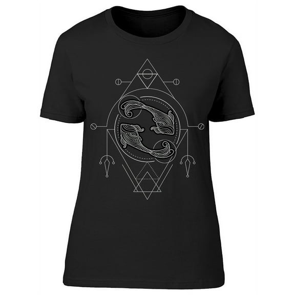 Zodiac Pisces Geometric T-Shirt Women -Image by Shutterstock, Female Medium